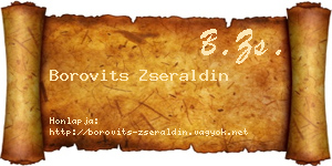 Borovits Zseraldin névjegykártya